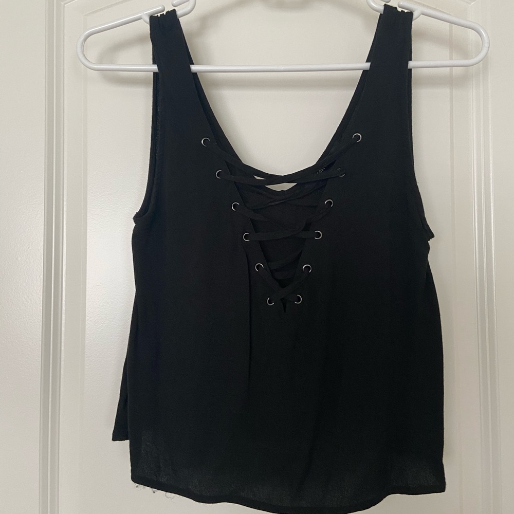 Lace up crop top